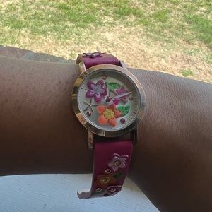 Betsy Johnson Floral Watch Pink- NEW WITH TAG